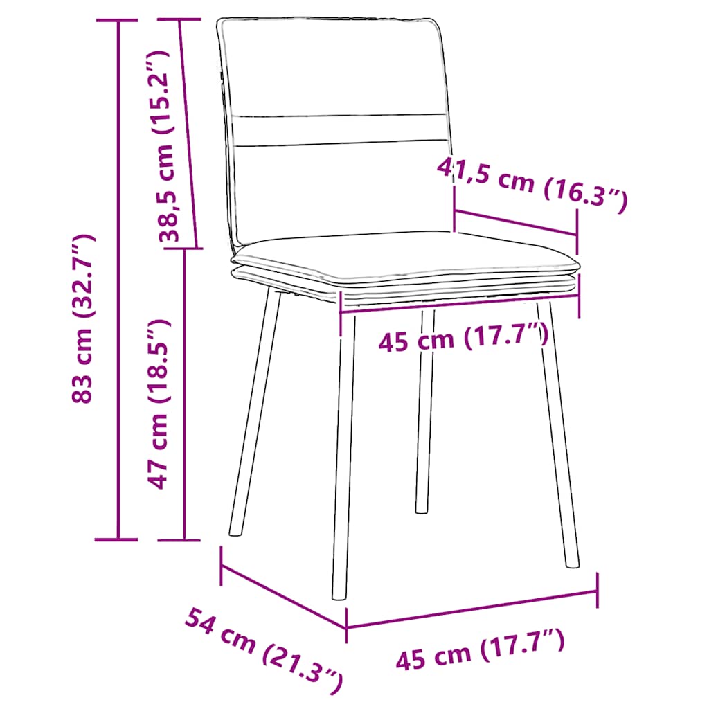 Chaises à manger lot de 6 gris clair velours