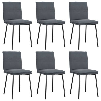 Chaises à manger lot de 6 gris foncé velours