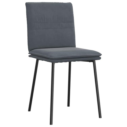 Chaises à manger lot de 6 gris foncé velours