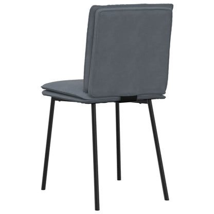 Chaises à manger lot de 6 gris foncé velours