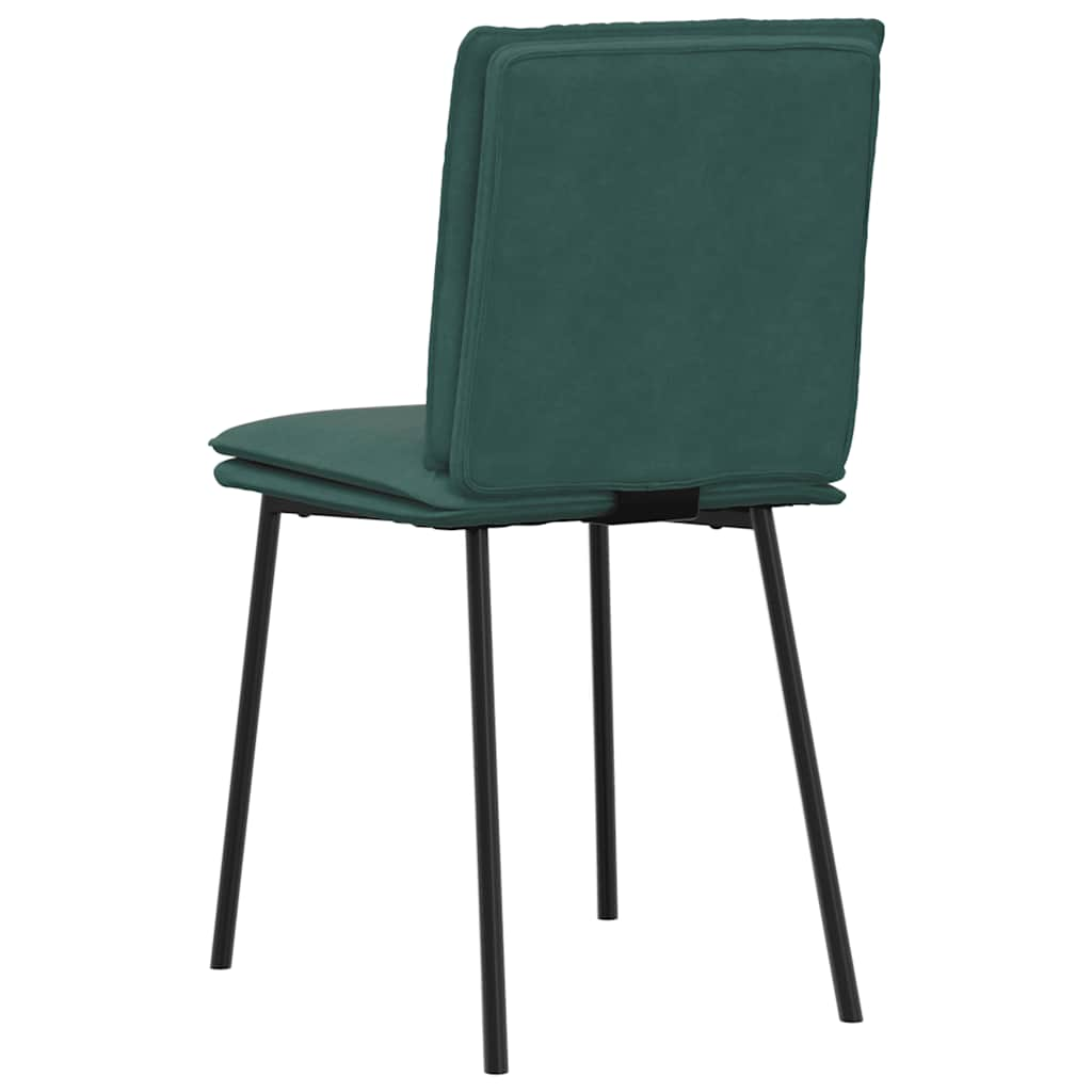 Chaises à manger lot de 6 vert foncé velours