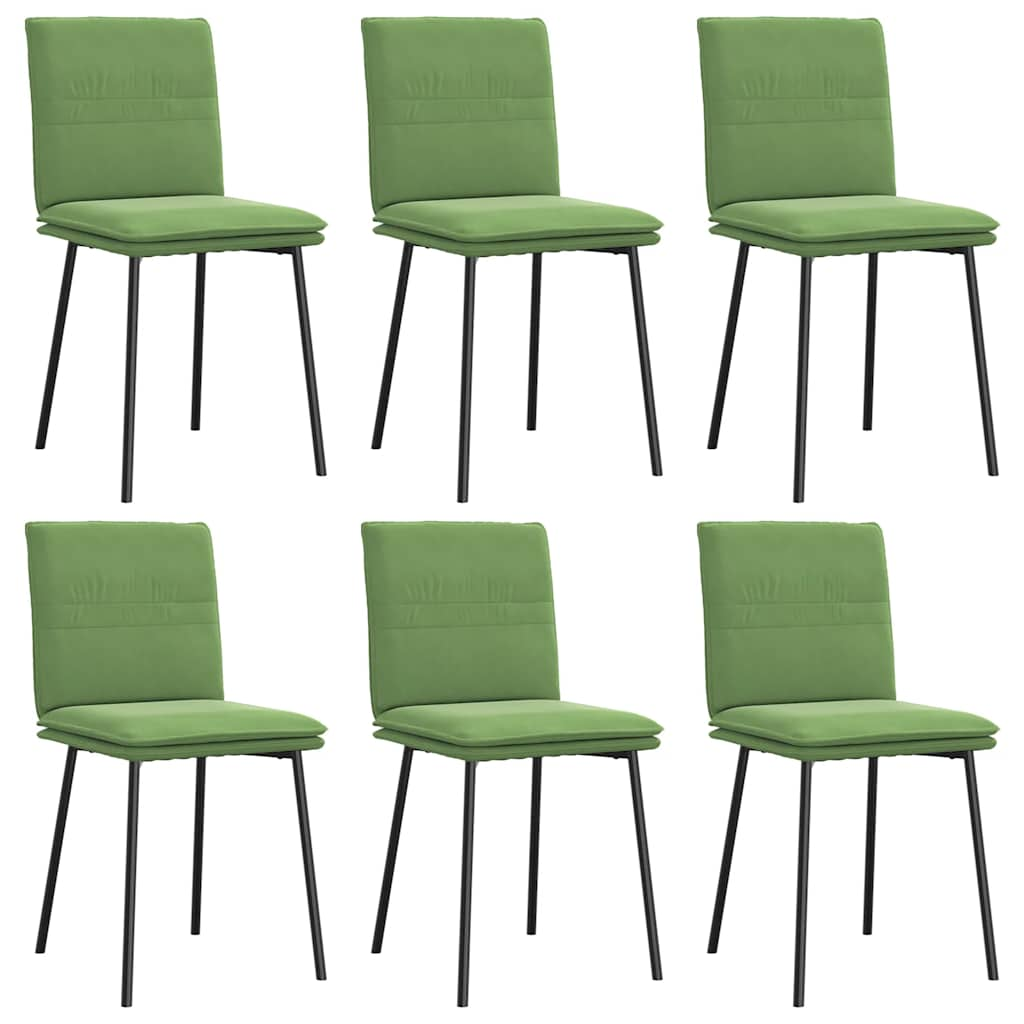 Chaises à manger lot de 6 vert clair velours