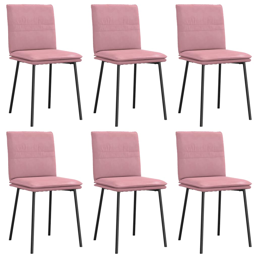 Chaises à manger lot de 6 rose velours