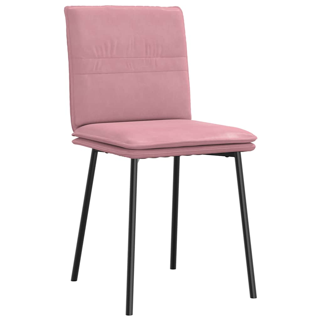 Chaises à manger lot de 6 rose velours