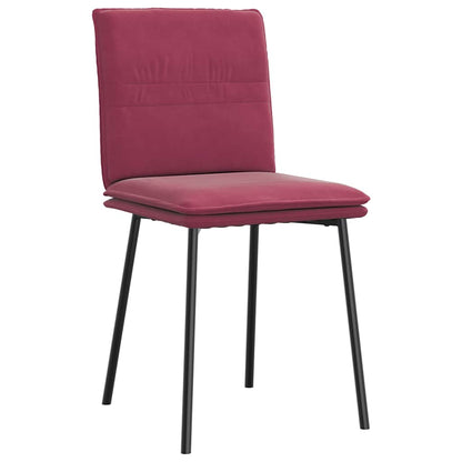 Chaises à manger lot de 6 rouge bordeaux velours