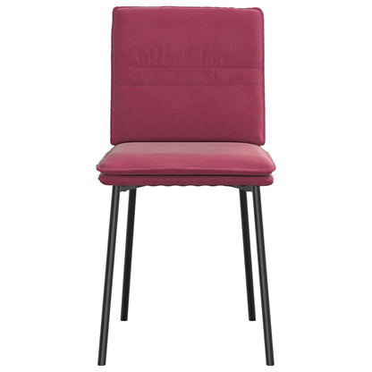 Chaises à manger lot de 6 rouge bordeaux velours