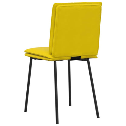 Chaises à manger lot de 6 jaune velours