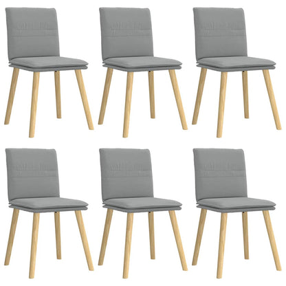 Chaises à manger lot de 6 gris clair tissu