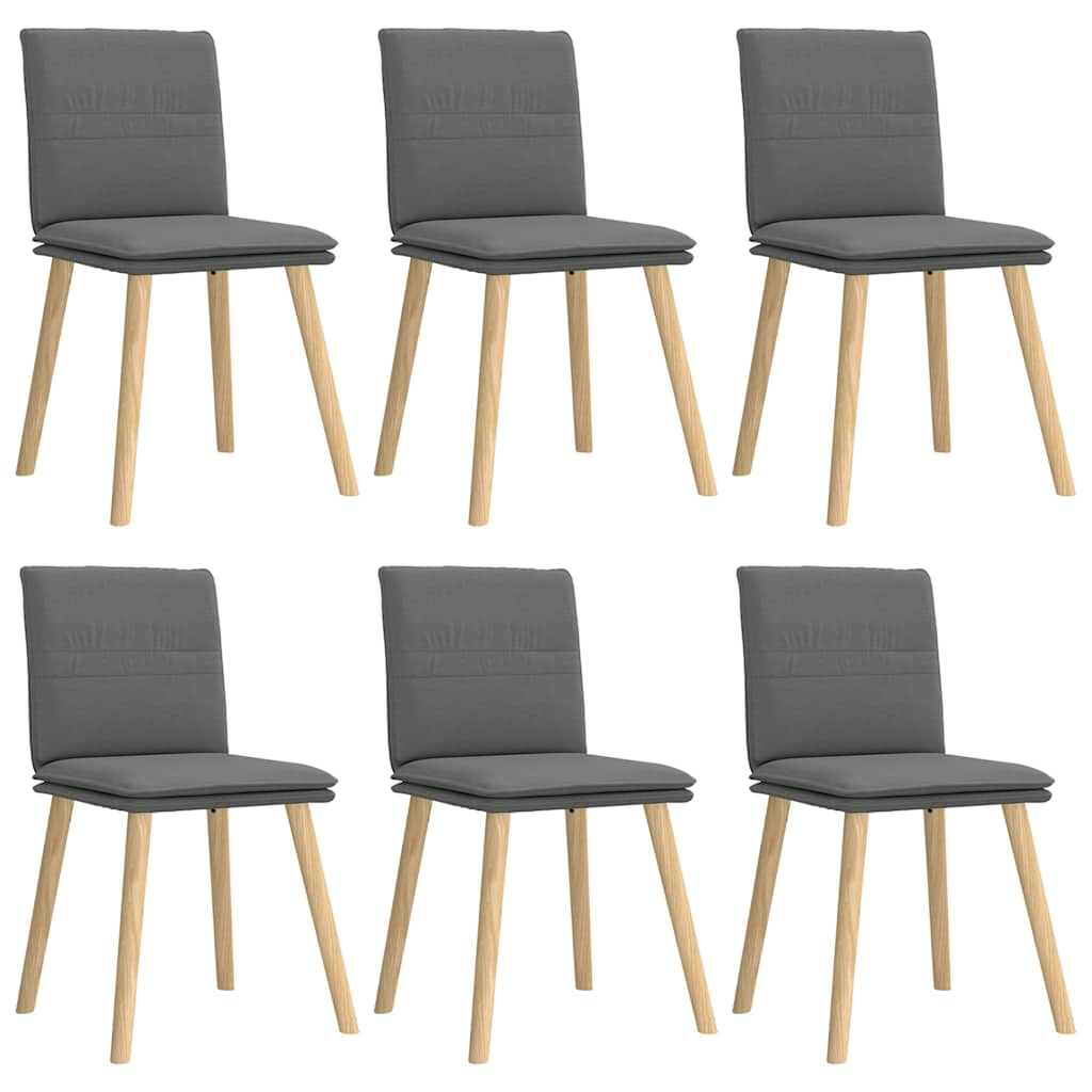 Chaises à manger lot de 6 gris foncé tissu