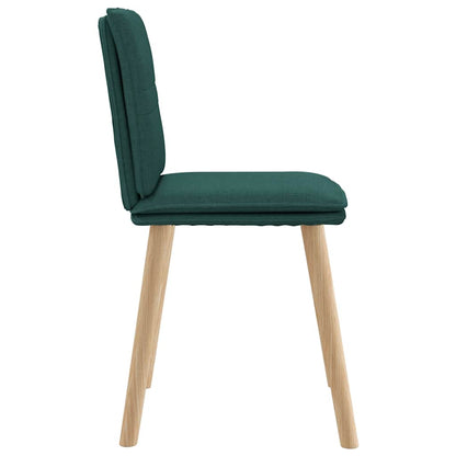 Chaises à manger lot de 6 vert foncé tissu