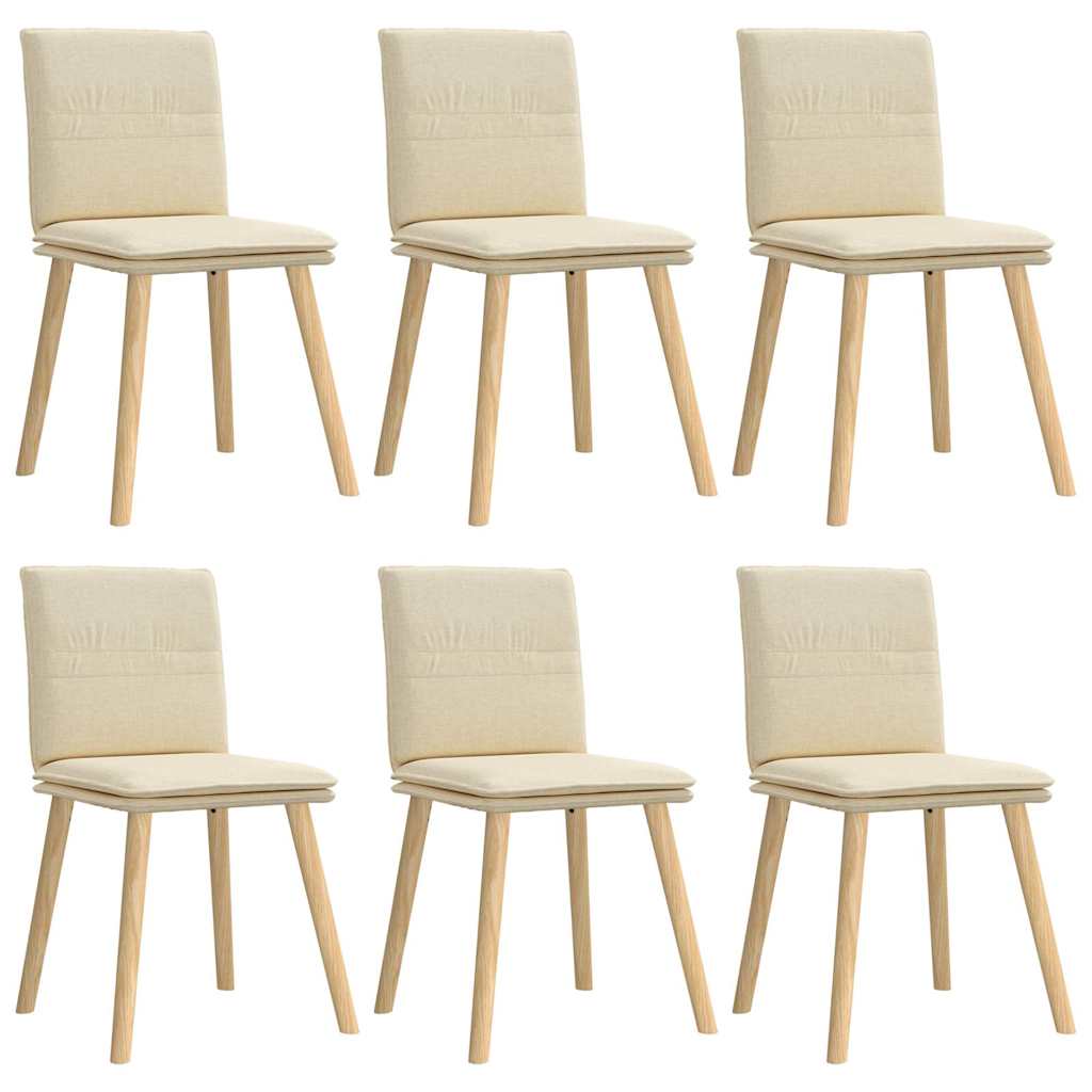 Chaises à manger lot de 6 crème tissu