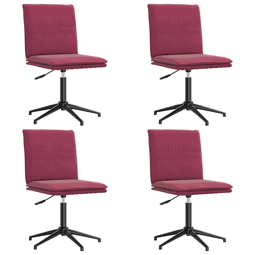 Chaises à manger lot de 4 Rouge bordeaux Velours