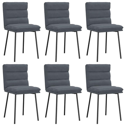 Chaises à manger lot de 6 gris foncé velours