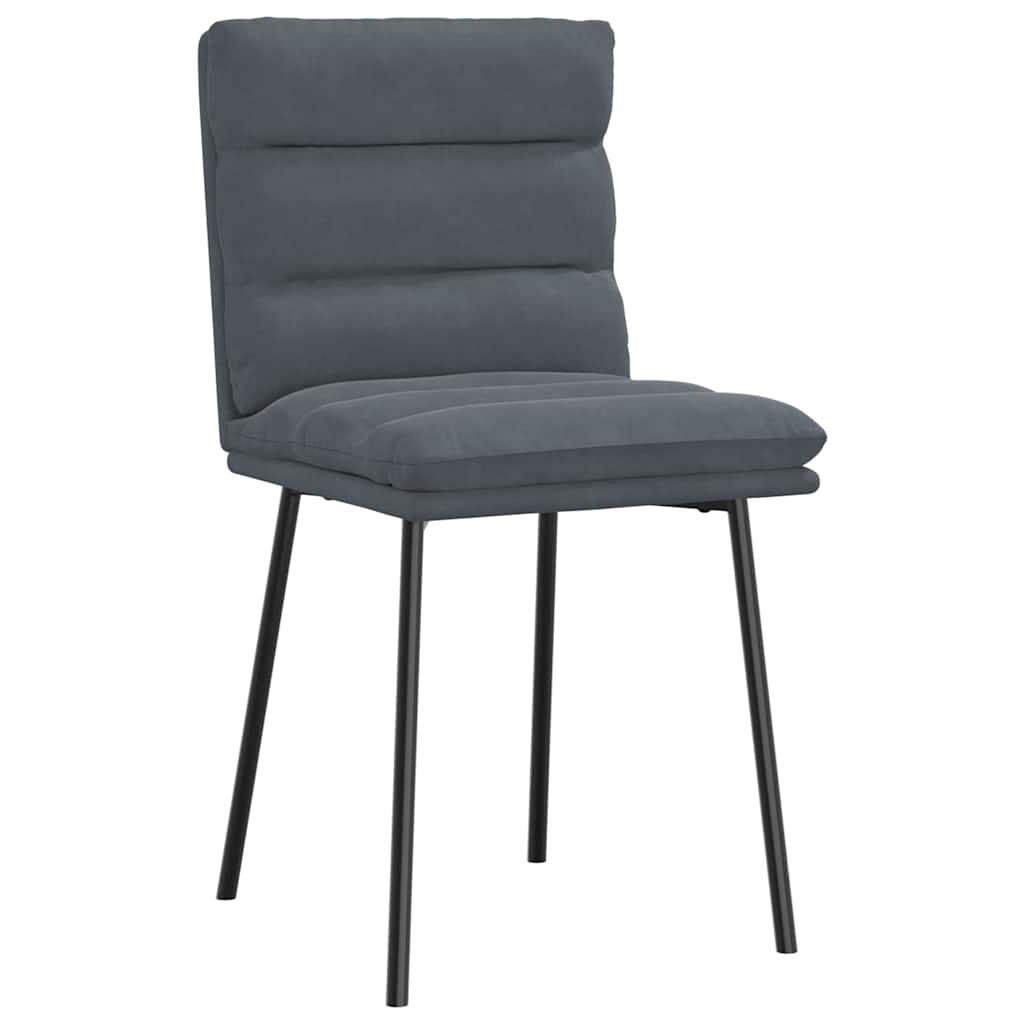 Chaises à manger lot de 6 gris foncé velours