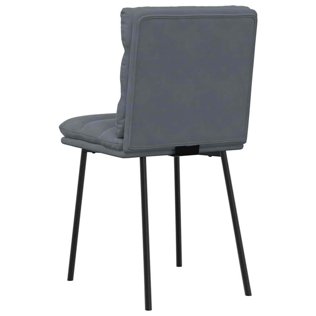 Chaises à manger lot de 6 gris foncé velours