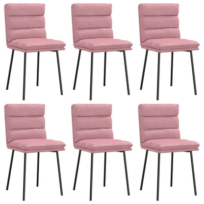 Chaises à manger lot de 6 rose velours