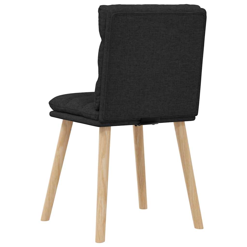 Chaises à manger lot de 6 noir tissu