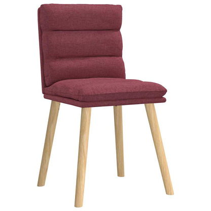 Chaises à manger lot de 6 rouge bordeaux tissu