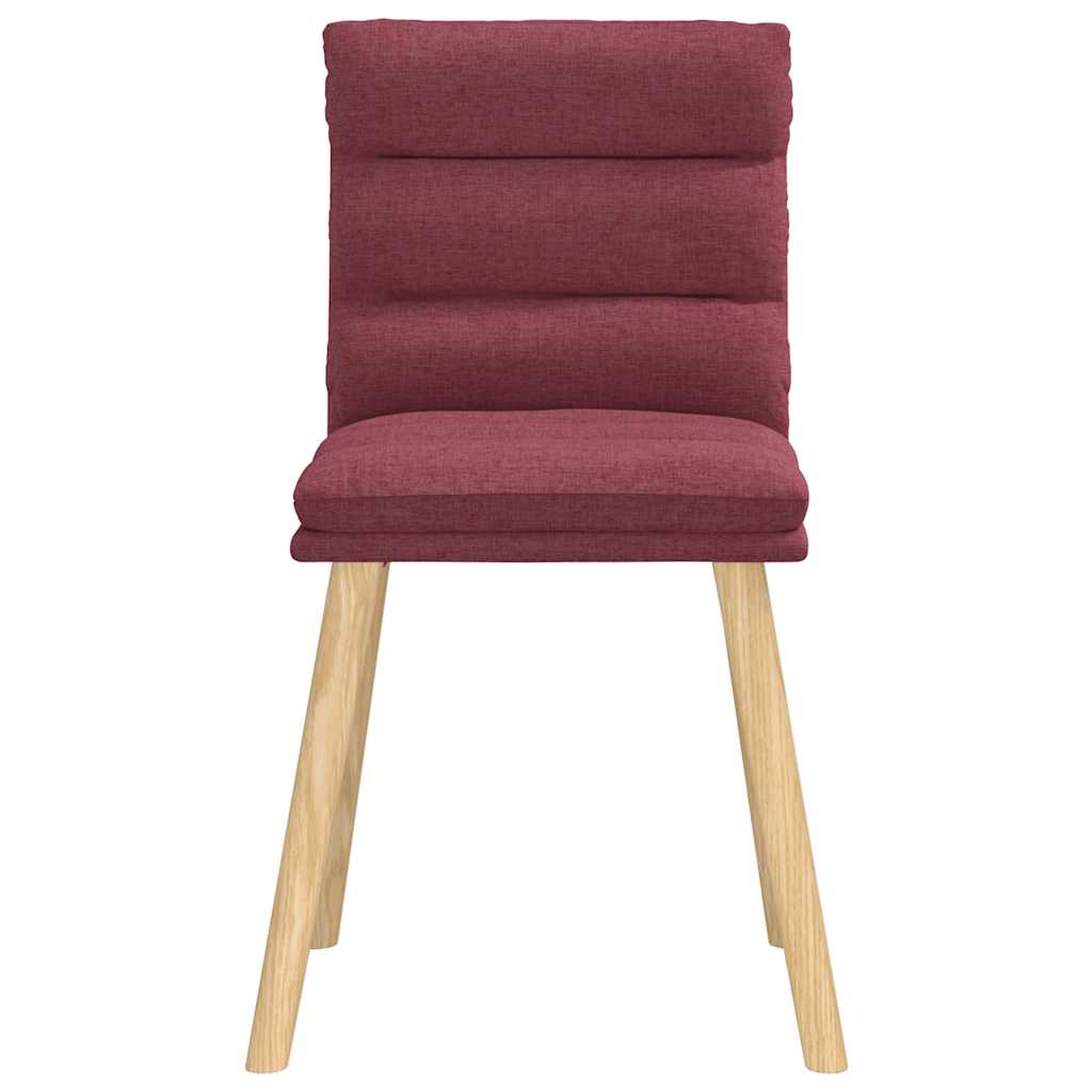 Chaises à manger lot de 6 rouge bordeaux tissu