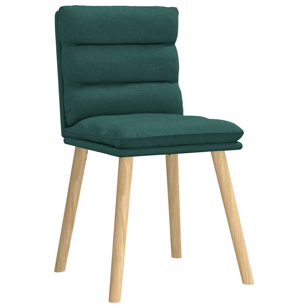 Chaises à manger lot de 6 vert foncé tissu