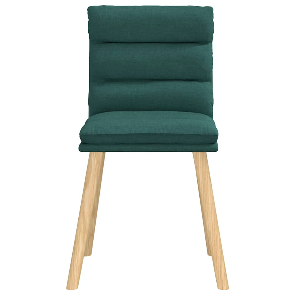 Chaises à manger lot de 6 vert foncé tissu