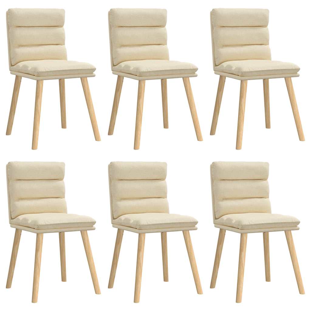 Chaises à manger lot de 6 crème tissu