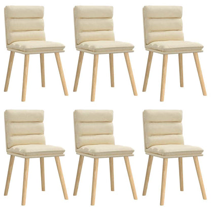 Chaises à manger lot de 6 crème tissu