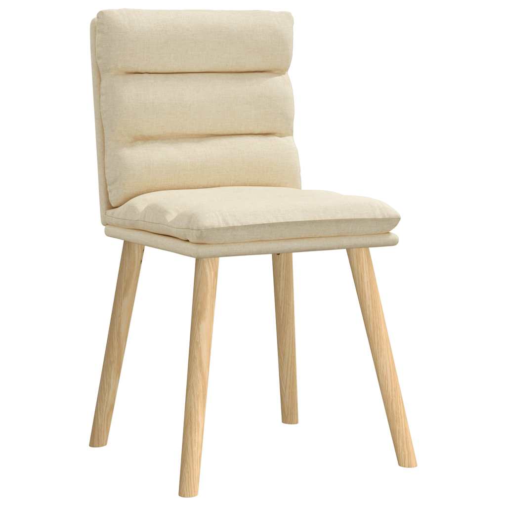 Chaises à manger lot de 6 crème tissu