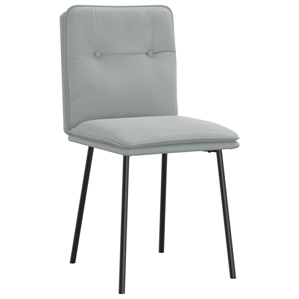 Chaises à manger lot de 6 gris clair velours