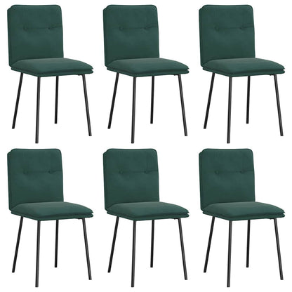 Chaises à manger lot de 6 vert foncé velours