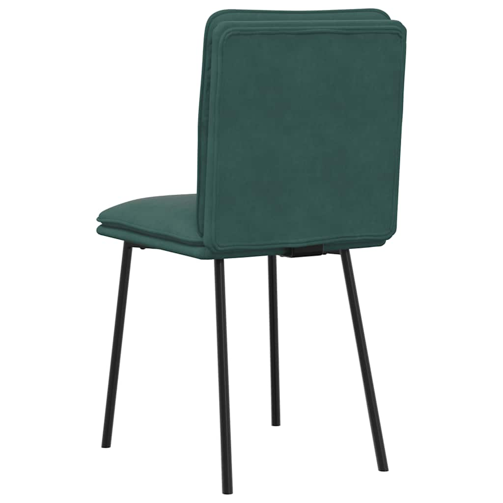 Chaises à manger lot de 6 vert foncé velours