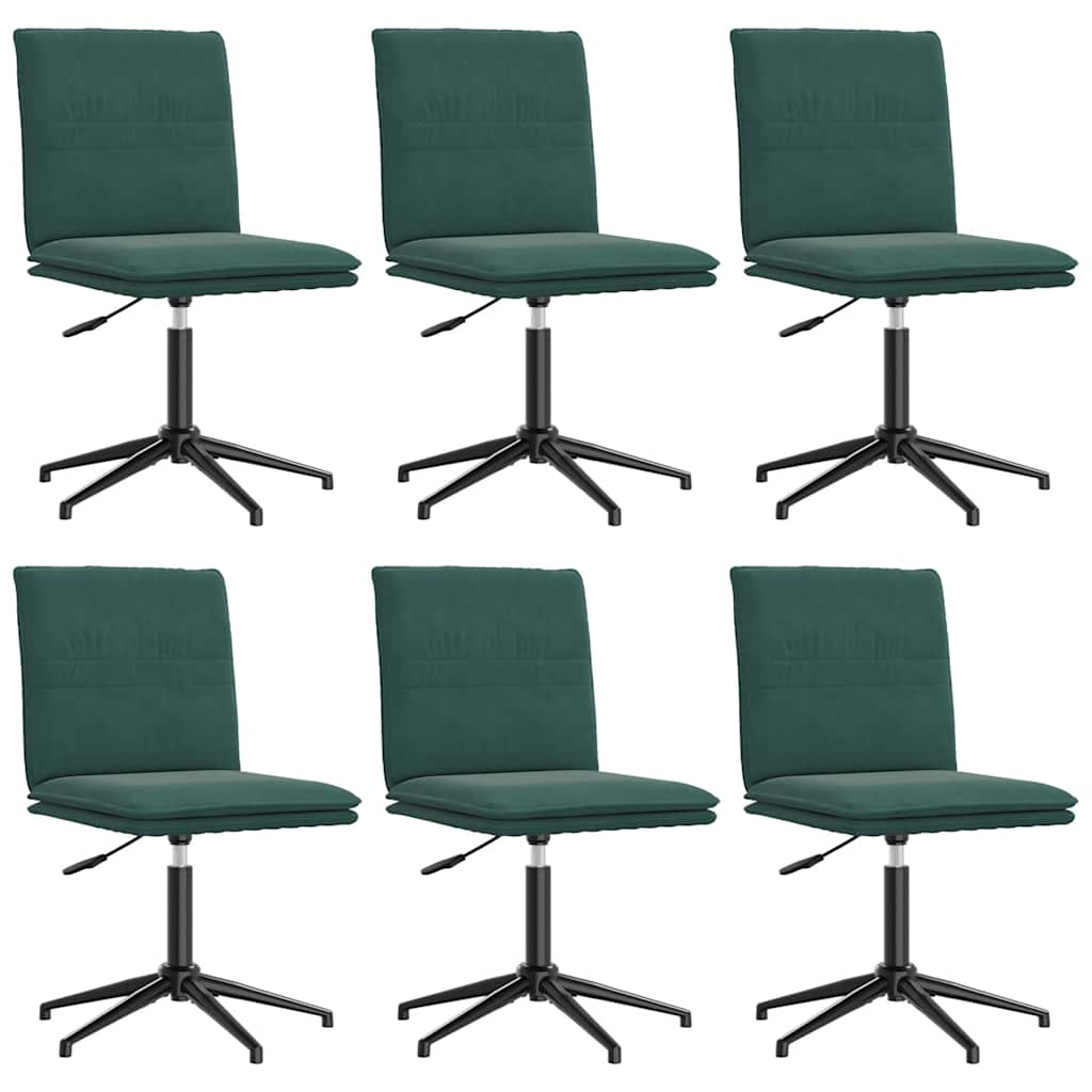 Chaises à manger lot de 6 vert foncé velours