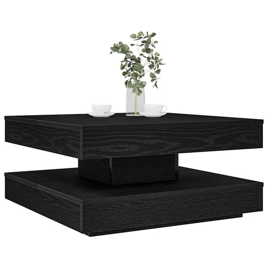 Table basse rotative à 360 degrés noir 70x70x34,5 cm