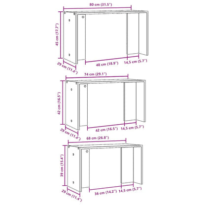 Tables gigognes 3 pcs blanc bois d'ingénierie