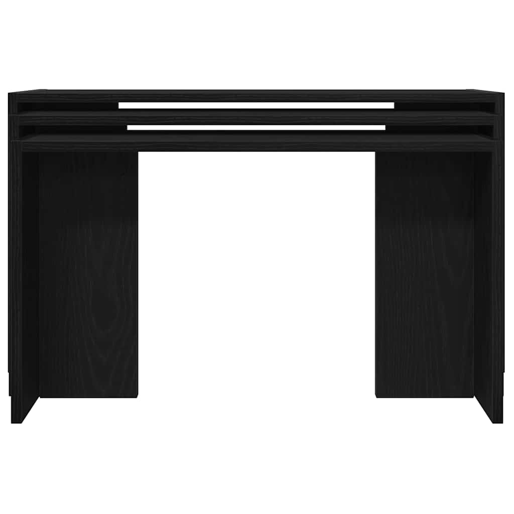 Tables gigognes 3 pcs noir bois d'ingénierie