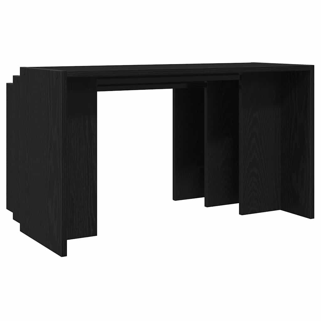 Tables gigognes 3 pcs noir bois d'ingénierie