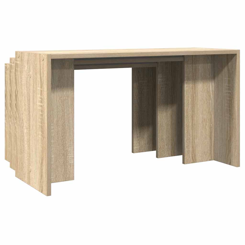 Tables gigognes 3 pcs chêne sonoma bois d'ingénierie