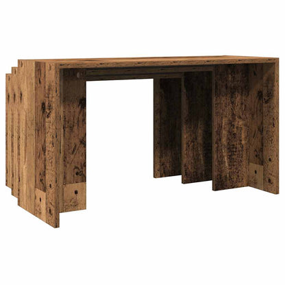 Tables gigognes 3 pcs vieux bois bois d'ingénierie