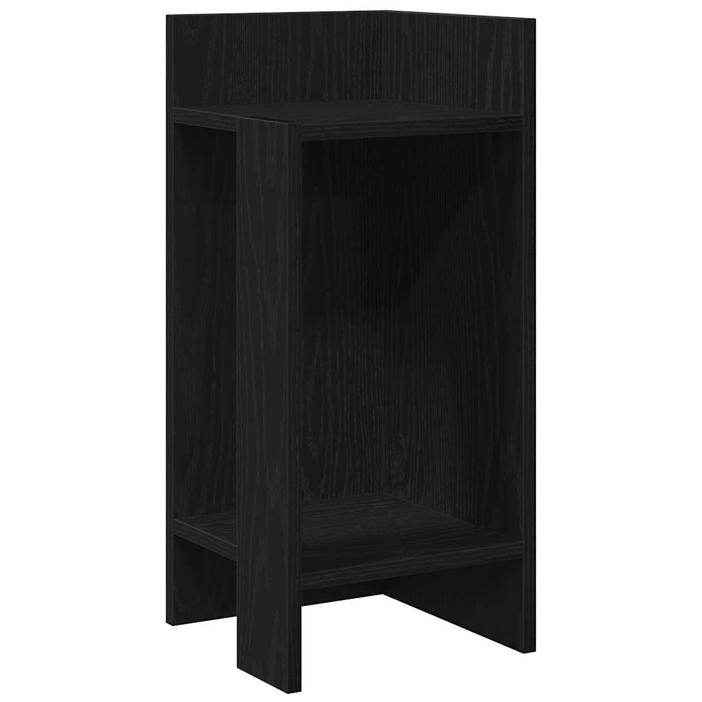 Tables d'appoint 2 pcs avec étagère noir 25,5x27x60 cm