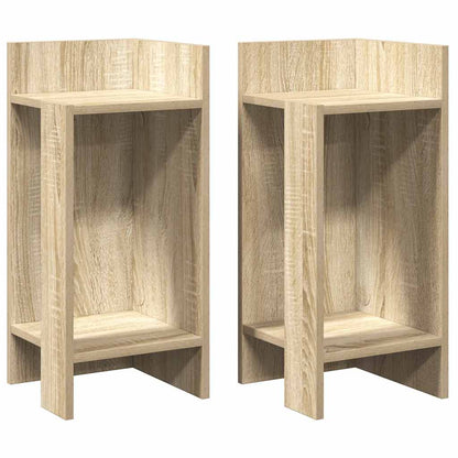 Tables d'appoint 2 pcs avec étagère chêne sonoma 25,5x27x60 cm