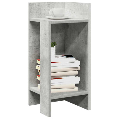 Tables d'appoint 2 pcs avec étagère gris béton 25,5x27x60 cm