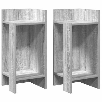 Tables d'appoint 2 pcs avec étagère sonoma gris 25,5x27x60 cm