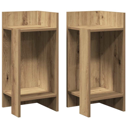 Tables d'appoint 2pcs avec étagère chêne artisanal 25,5x27x60cm