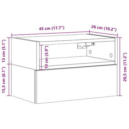 Table de chevet murale blanc 45x26x28,5 cm