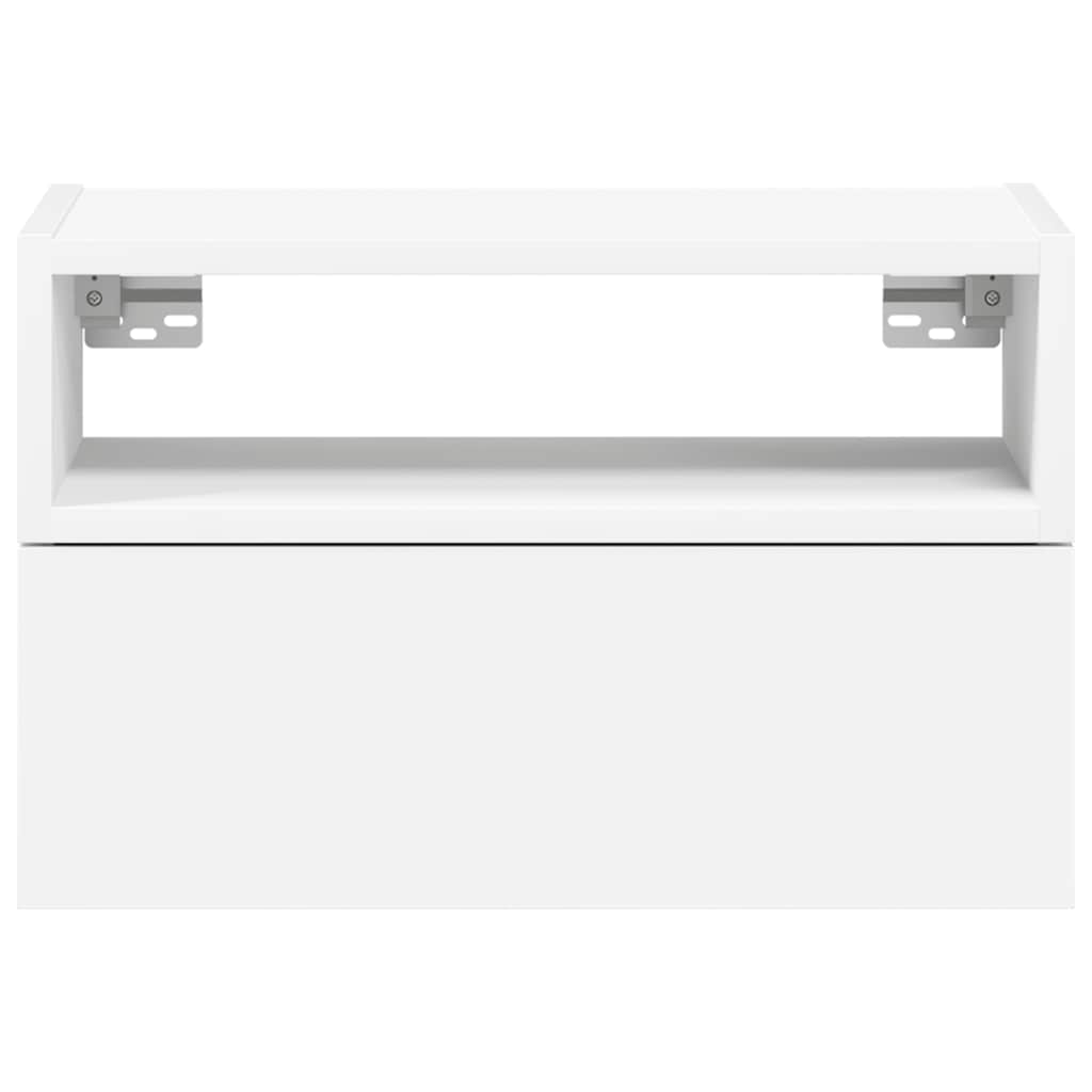 Tables de chevet murales 2 pcs blanc 45x26x28,5 cm