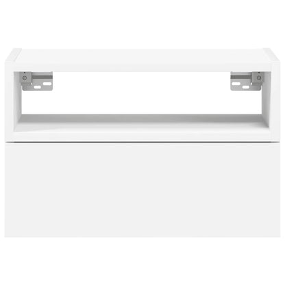 Tables de chevet murales 2 pcs blanc 45x26x28,5 cm