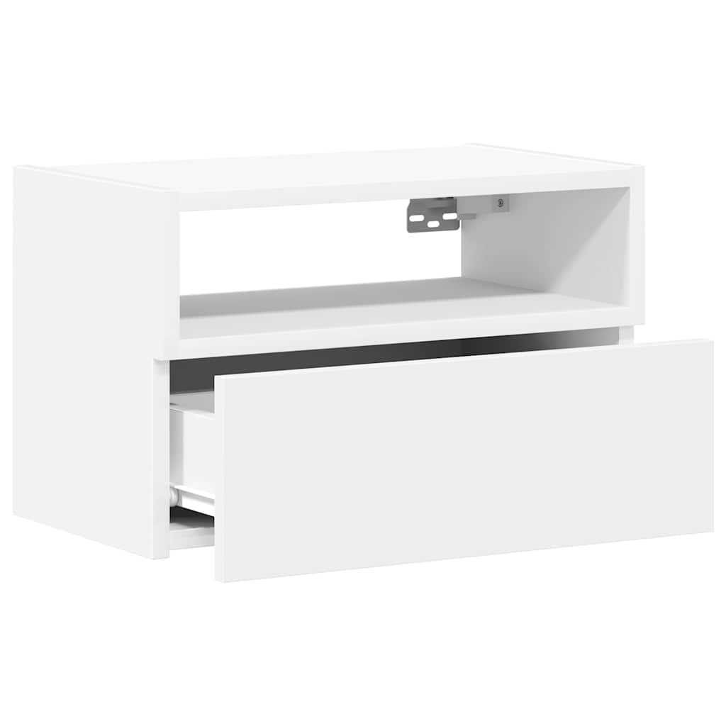 Tables de chevet murales 2 pcs blanc 45x26x28,5 cm