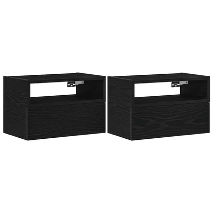 Tables de chevet murales 2 pcs noir 45x26x28,5 cm