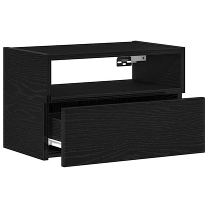 Tables de chevet murales 2 pcs noir 45x26x28,5 cm