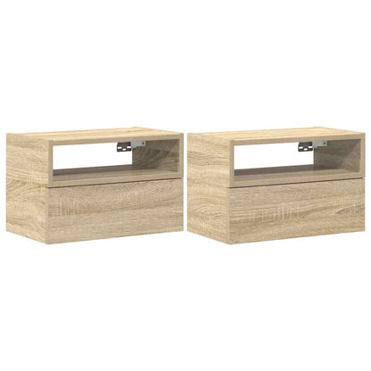 Tables de chevet murales 2 pcs chêne sonoma 45x26x28,5 cm